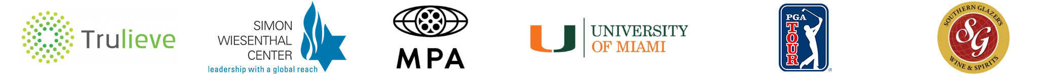 Client logos including Trulieve, Simon Wiesenthal Center, MPA, University of Miami, PGA Tour, and Southern Glazer’s