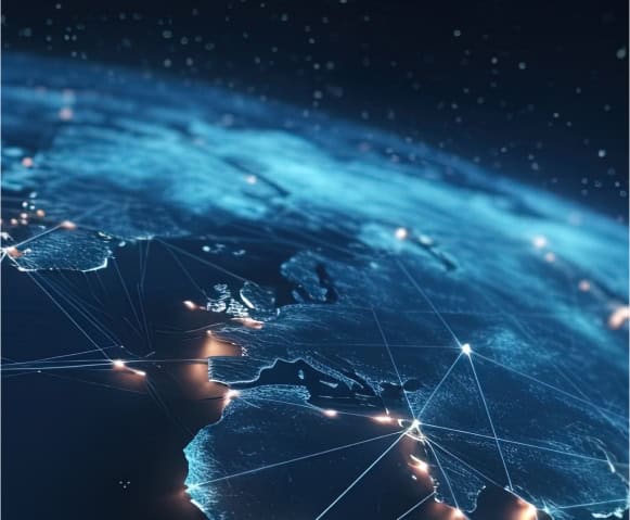 Global network map representing civix Global Alliance international government relations